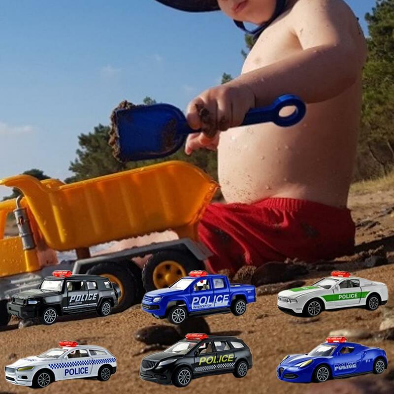 인터랙티브 간단한 자동차 모델, 현실적인 작동 합금 경찰차 모델, 놀이용 어린이 장난감