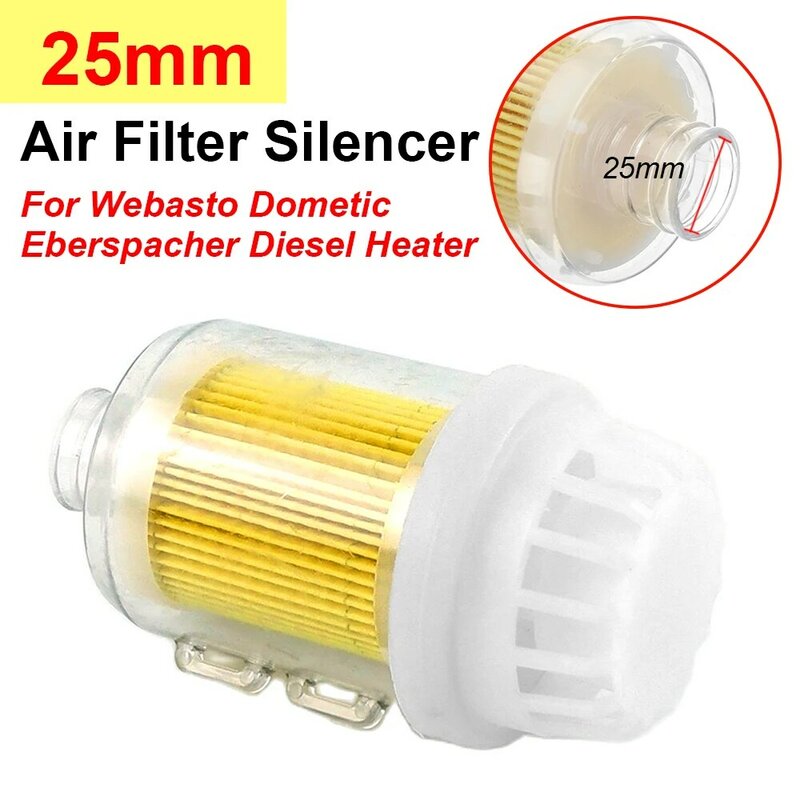 Accesorios para calentadores Webasto Dometic Eberspacher, calentador de estacionamiento diésel de 25mm, silenciador de filtro de admisión de aire amarillo transparente