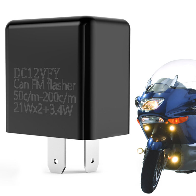 Motorcycle Turn Signal Flasher Relay 12V 2 Pin Speed Adjustable LED Turn Signal Flasher Relay For Motorcycle Accessories