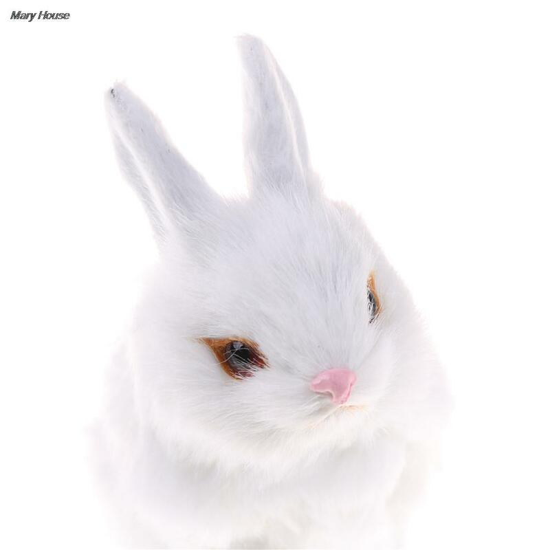 Imitación de pelo blanco peludo conejo siesta juguetes simulación Animal modelo Decoración