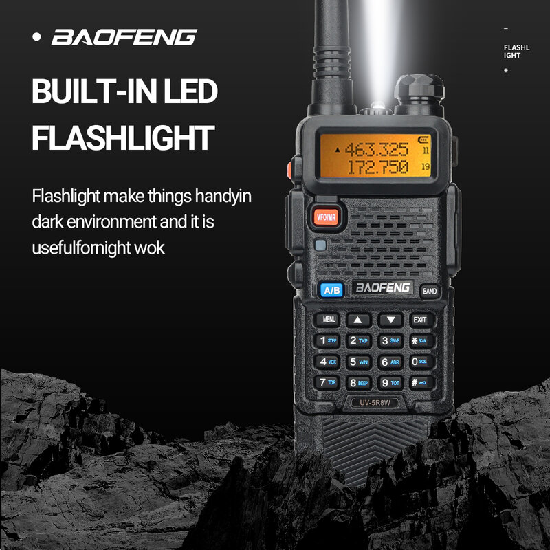 Baofeng UV K5 용 워키토키 장거리 USB 충전기, UHF VHF 듀얼 밴드 트랜시버, 휴대용 햄 라디오, UV 5R, 8W, 3800mAh