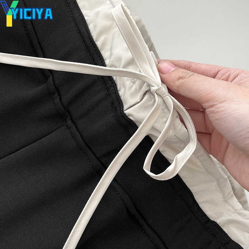 YICIYA y2k styl Muszka Spodnie PROSTE Damskie spodnie dresowe pełnej długości luźne spodnie high street Nowe stroje casualowe spodnie 2024 90s