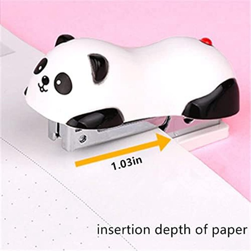 Grapadora de escritorio Panda, 4 piezas, 12 hojas de capacidad, con grapas n. ° 10 de 4000 piezas, removedor de grapas incorporado