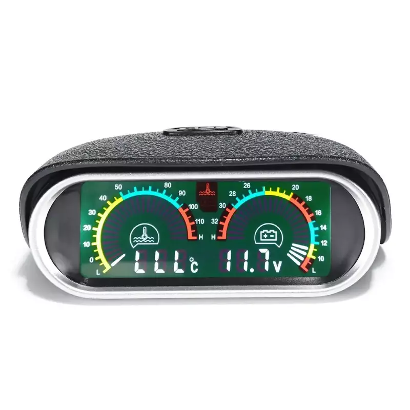 Medidor Digital de voltaje para coche, Sensor de temperatura del agua, LCD, 9-36V, 2 en 1