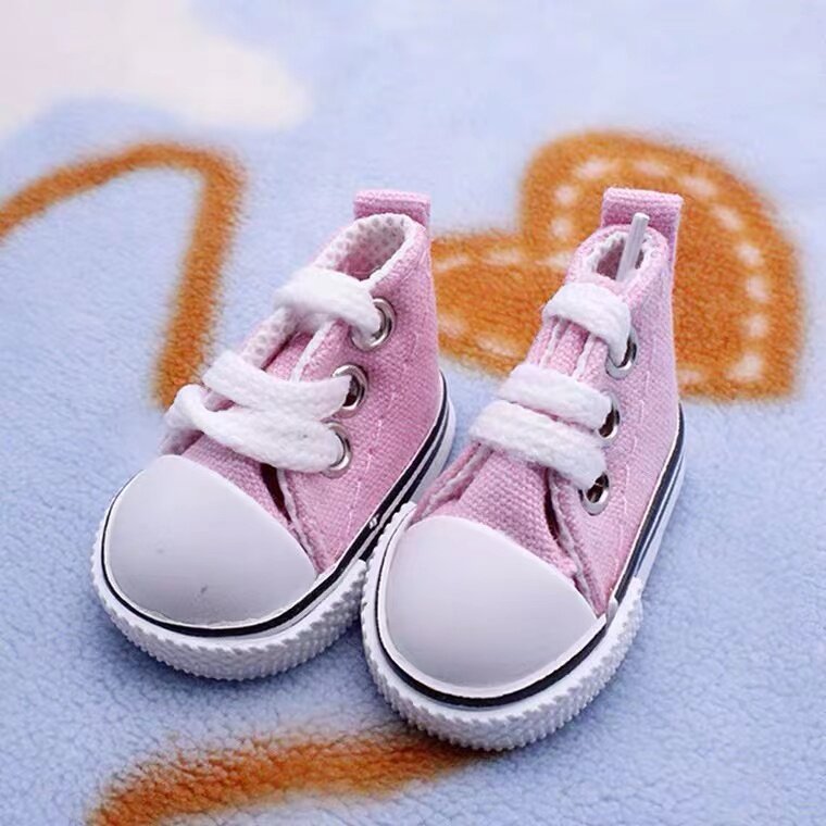 1/6 BJD Doll Shoes Handmade 5 CM Shoes for Dolls Mini Canvas Shoelace Doll Play House Dress Up Accessories Children Toys Gift