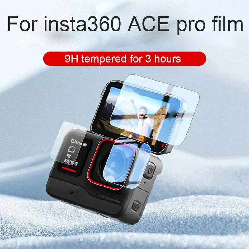 فيلم مضاد للخدش من الزجاج المقسى لـ Insta360 Ace ، واقي شاشة ، فيلم واقي للعدسات ، Insta 360 Ace Pro