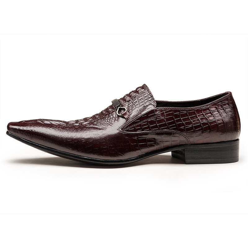 Sapatos de couro padrão crocodilo masculino, casual, luxo, slip-on, casamento, brogues, moda, plus size, 39-48