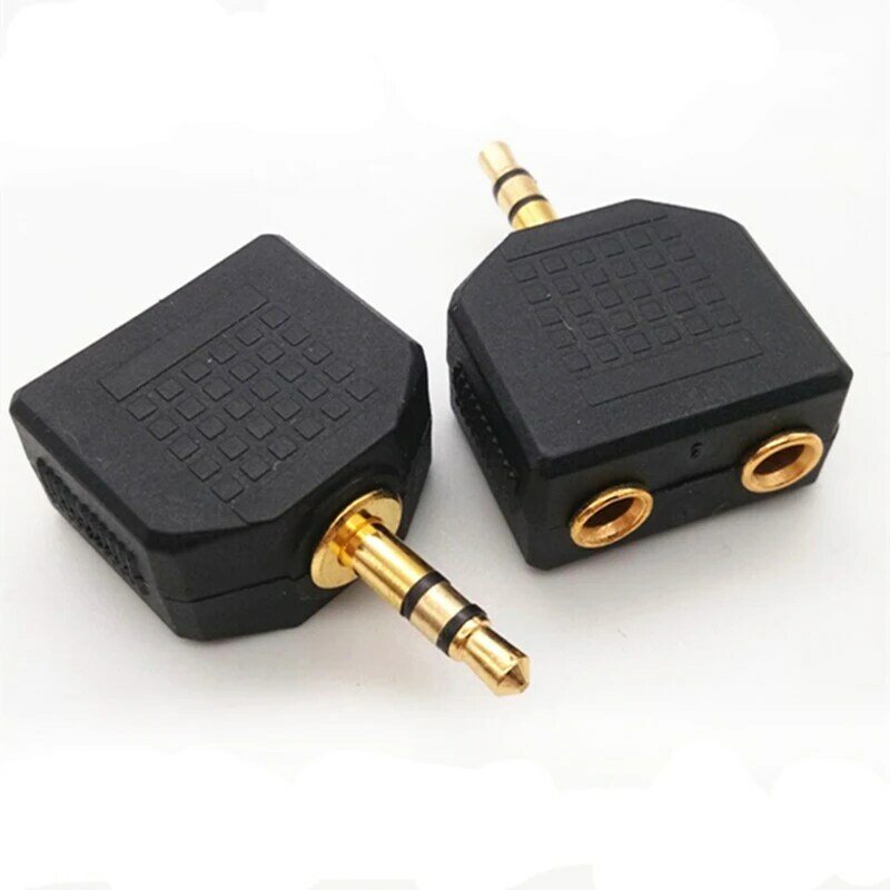 10-100pcs 1To 2 Double Earphone Headphone Y Splitter Cable Cord Adapter Plug For Computer for Mobile Phone