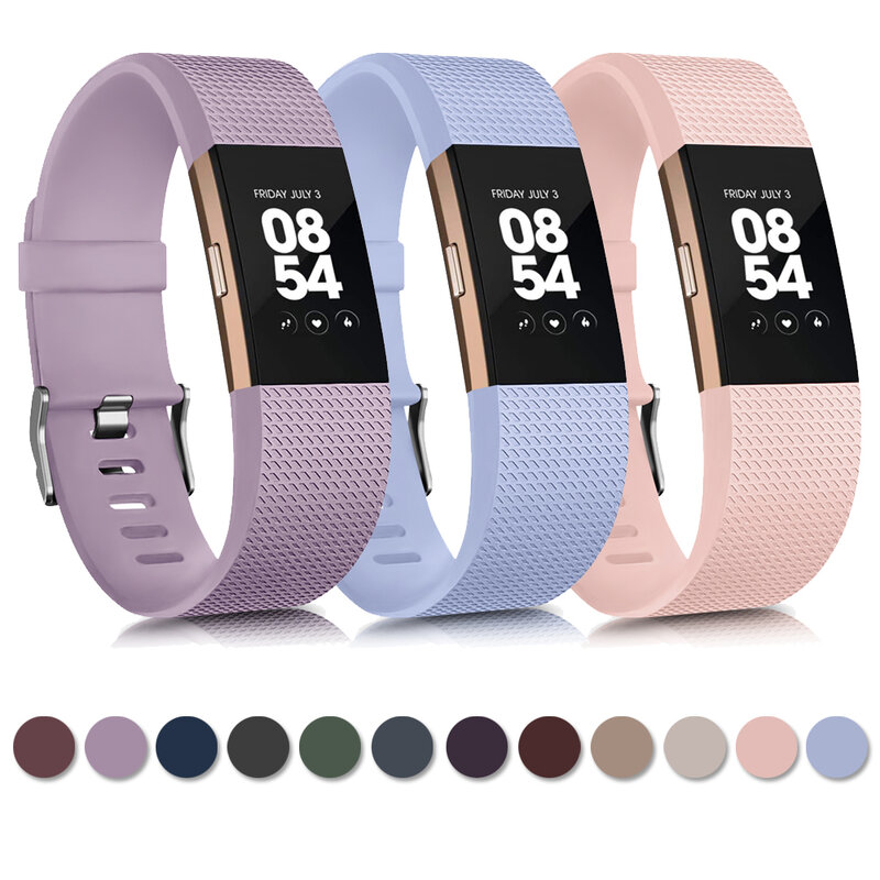 Tali TPU lembut untuk Fitbit Charge 2 Band gelang jam tangan gelang untuk Fitbit Charge 2 tali jam tangan pintar pengganti Aksesori