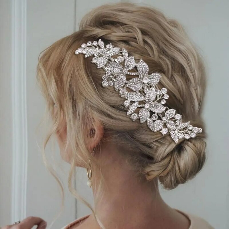 TRIXY HP301 fiore copricapo da sposa fascia per la sposa perle di cristallo donne diadema copricapo da sposa accessori per gioielli per capelli