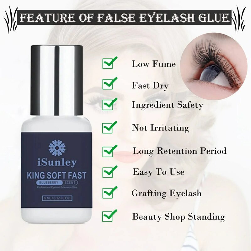 ISunley New Eyelash Glue 0.5S Quick-dry Eyelash Extension Private Brand Wholesale Waterproof Professional Eyelash Extension Glue