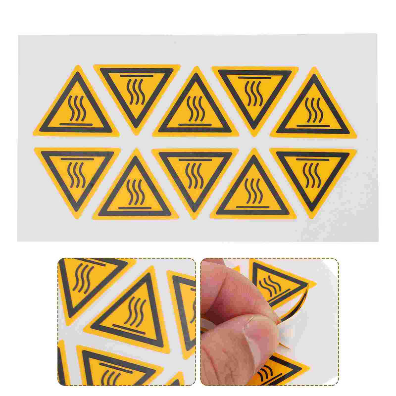 10 Pcs Pay Attention to High Temperature Warning Stickers Scald Label Caution Decal Sign Pp Synthetic Paper Equipment