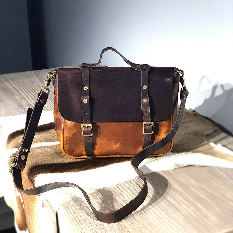 Designerska torba messenger wysokiej jakości z prawdziwej skóry, luksusowa torba prawdziwa skóra bydlęca naturalna designerska torba podróżna na ramię