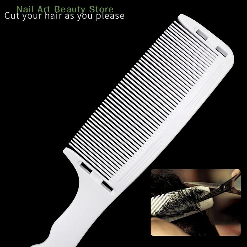 Curved Shaver Hair Clipper Cutting Comb Barber Flat Top Comb With Ruler Anti-Static Salon Cutting Comb Hairdressing Brush