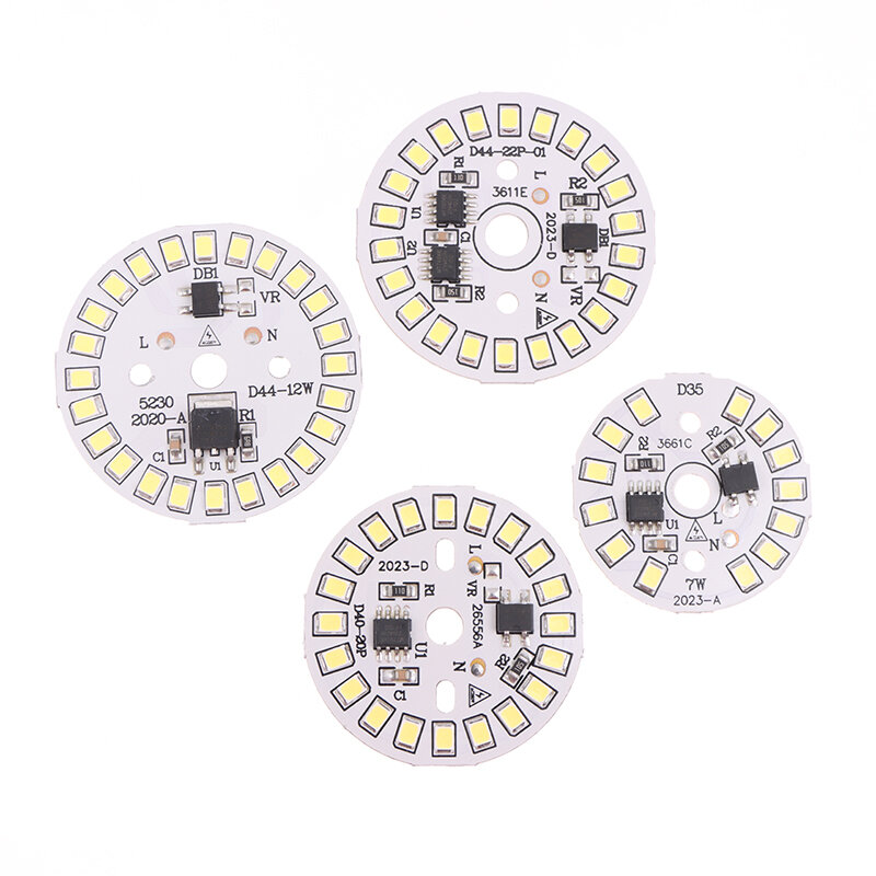 Bombilla de CA de 220V, foco de Chip Downlight, lámpara de parche de bombilla LED, placa SMD, módulo Circular, placa de fuente de luz