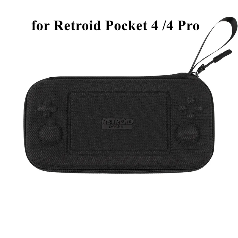 Handheld Game Console Carry Case for Retroid Pocket 4 /4 Pro Black Transparent Grip and Bag Retro Video Game Console