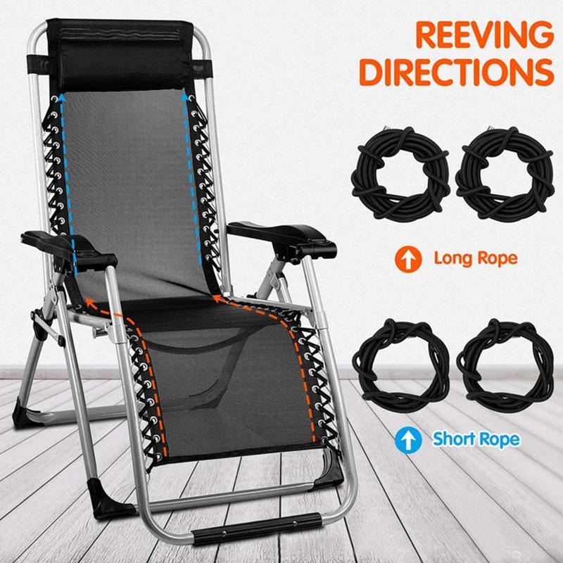 4 szt. Sznury zastępcze do krzesła elastyczna linka na przerwę obiadową składane krzesło akcesoria do wiązania liny rozkładanej elastyczna lina do Bungee salonu