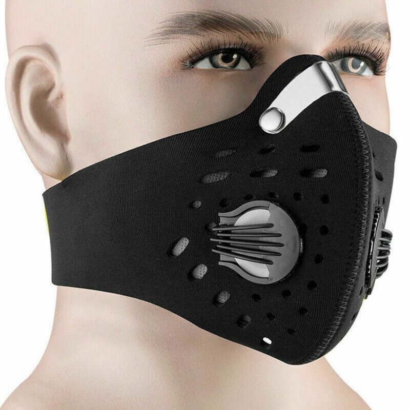 Máscaras faciales reutilizables para deportes al aire libre para hombres, máscaras a prueba de polvo, carbón activado, máscara de polvo con filtro adicional de algodón, Cosplay de Halloween