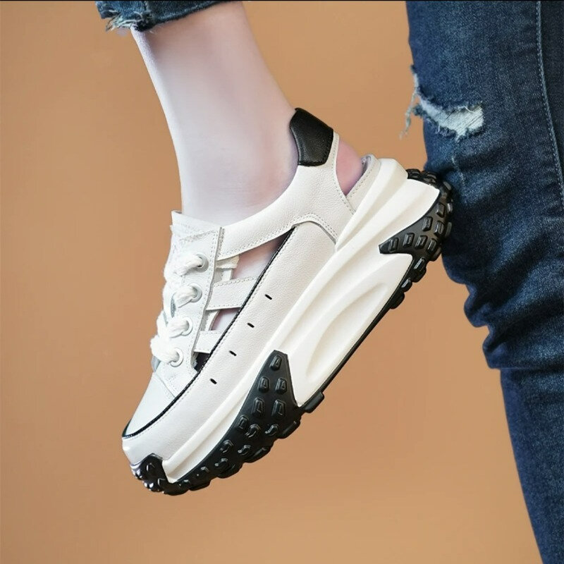 Сандалии на платформе Нескользящие, дизайнерская повседневная обувь на толстой подошве для занятий спортом на открытом воздухе, удобные босоножки для работы, на лето