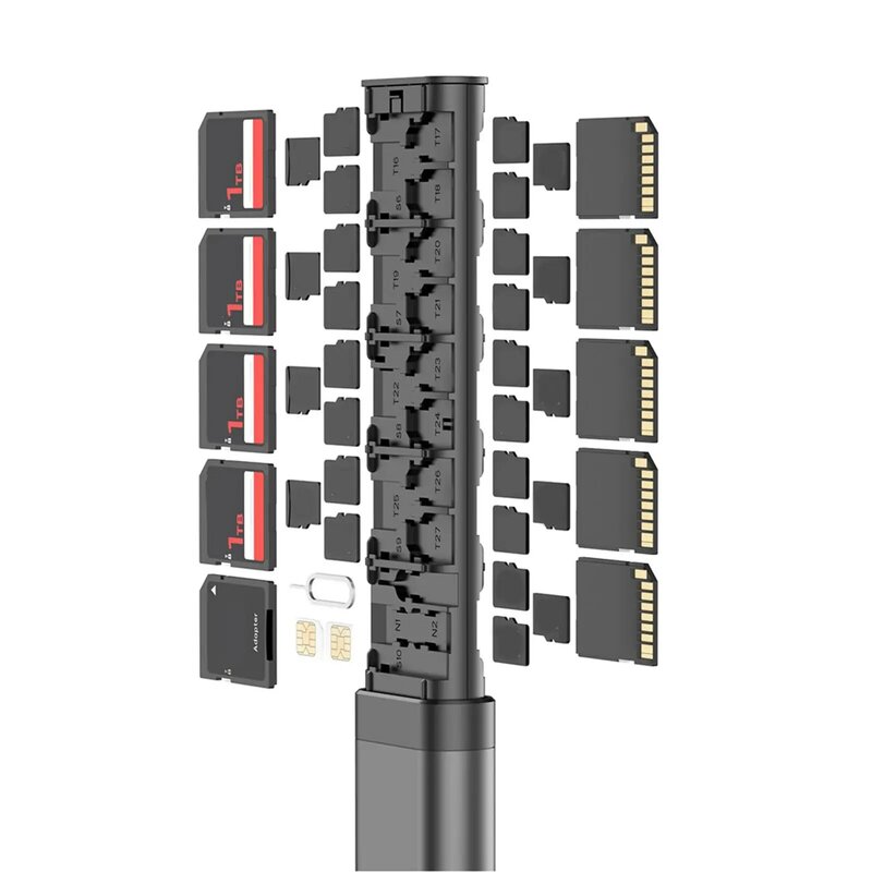 Портативный многофункциональный контейнер для хранения карт Micro SD SDXC SDHC TF 30 в 1