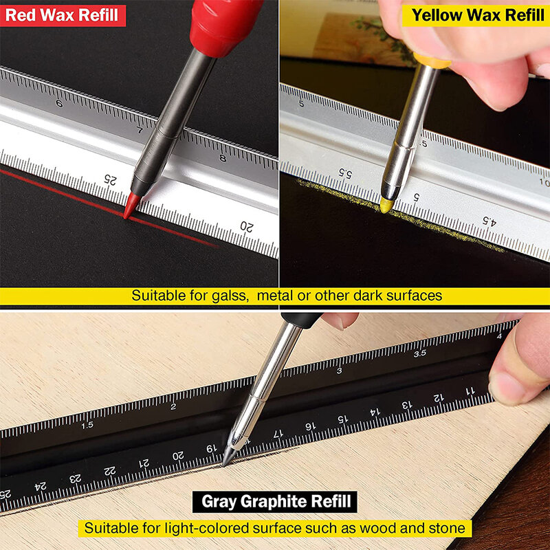 Solid ชุดดินสอ Carpenter ไม้เครื่องมือดินสอ3สีเติมเงินการก่อสร้าง Job เครื่องมือช่างไม้เครื่องหมาย Scriber