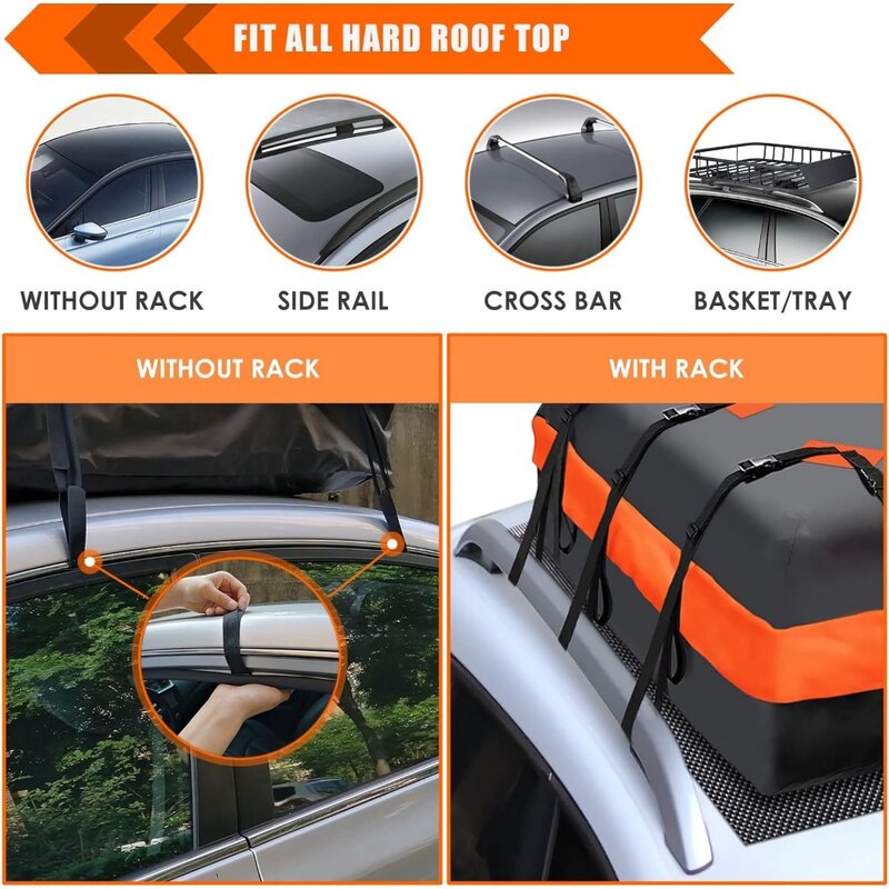 MeeFar torba na dach samochodowy XBEEK na dachu nośnik transportowy torba 20 stóp sześciennych wodoodporna do wszystkie samochody z wieszakiem/bez