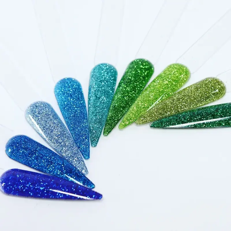 Flash Nail Art Glitter Sequins, Manicure 3D, Pó para Escultura de Unhas, Cor Fina, Decorativa, 20 Cores, 10ml, 0.2mm