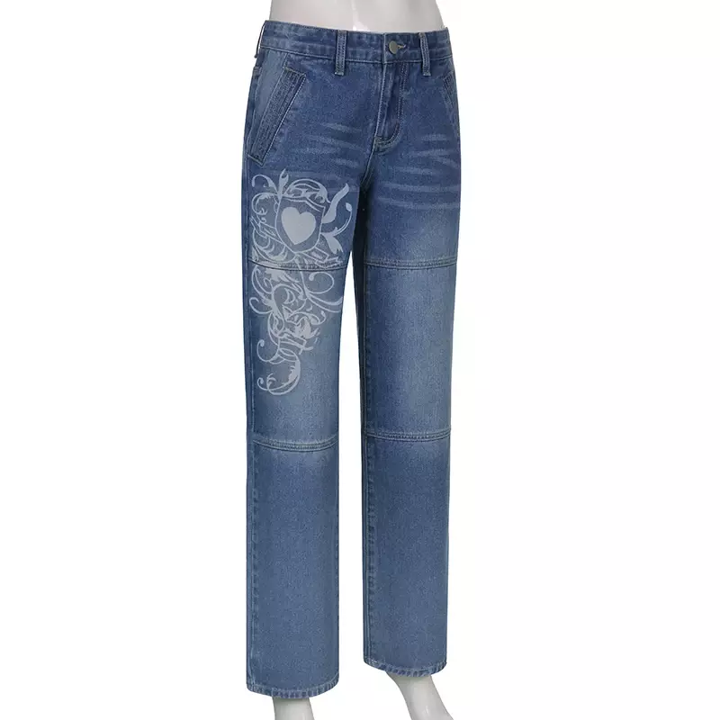 Nieuwe Harajuku Grunge Vintage Lage Taille Cargo Broek Y 2K Esthetiek Indie Vrouwen Jeans Zakken Koreaanse Streetwear Retro Broek