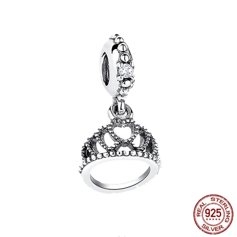 NEW Crown, Cross, Violin Pendant Dangle Charm 925 Sterling Silver Bead Women Jewelry Gift Fit Original Pandora Bracelet Necklace