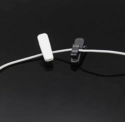 10 szt. Kabel do słuchawek przewód zasilający klipsy do kabli zasilających słuchawki z kołnierzykiem z klapami zacisk mocujący montaż zacisku akcesoria do nawijania słuchawek