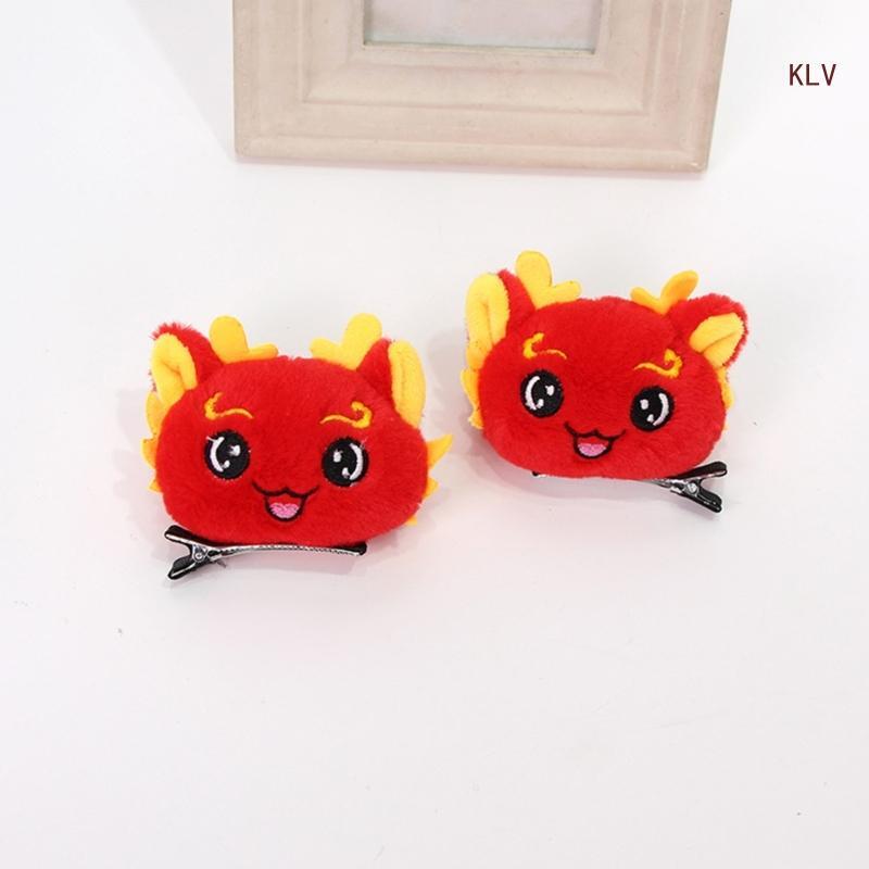 Chinese Dragon Headband Plush Loong Horn Hairhoop Costume Accessories Plush Dragon Hair Clip for Chinese New Year