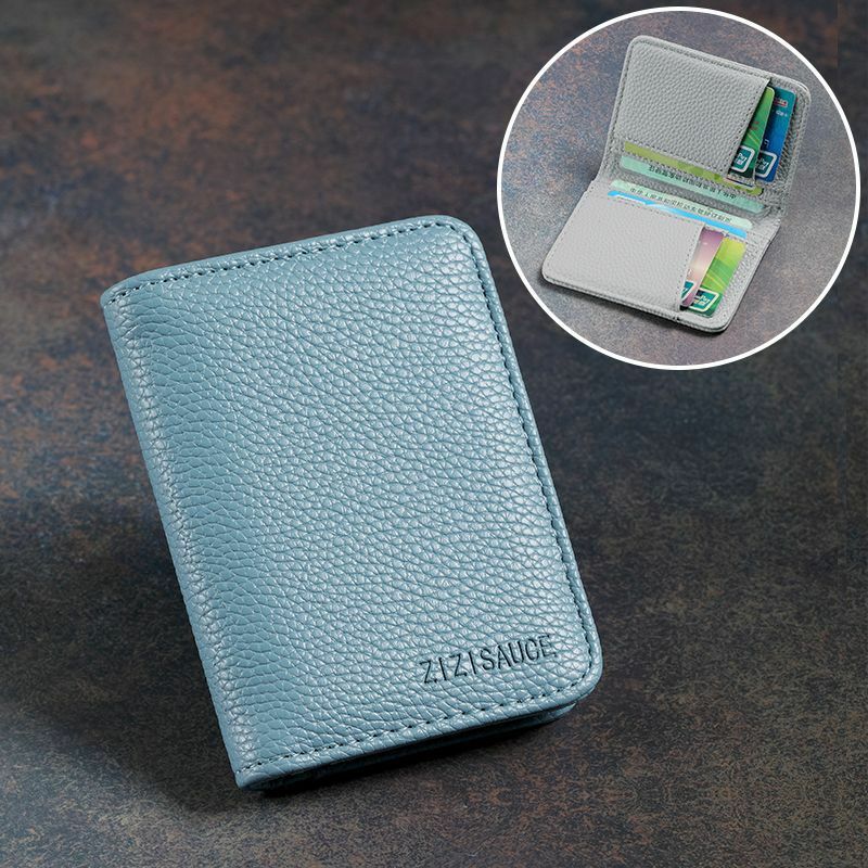 Multi-card Slot Solid Color Portable Leather Card Case Universal  Bank Card Credit Card ID Bus Card Holder Travel Card Organizer