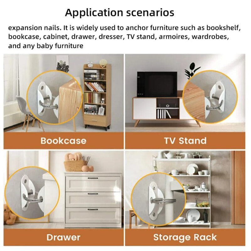 Furniture Protection Anti-falling Device Fixed Anti-dumping For Cabinets Wardrobes Shelf Anti-rewinding Anti-falling Buckle