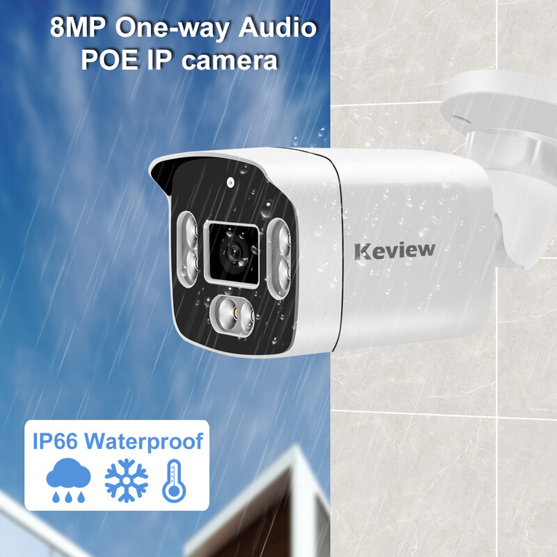 POE 8MP 4K 5MP 4MP IP Camera POE Outdoor Waterproof H.265 Security Surveillance Bullet CCTV Camera Motion Detection Camera