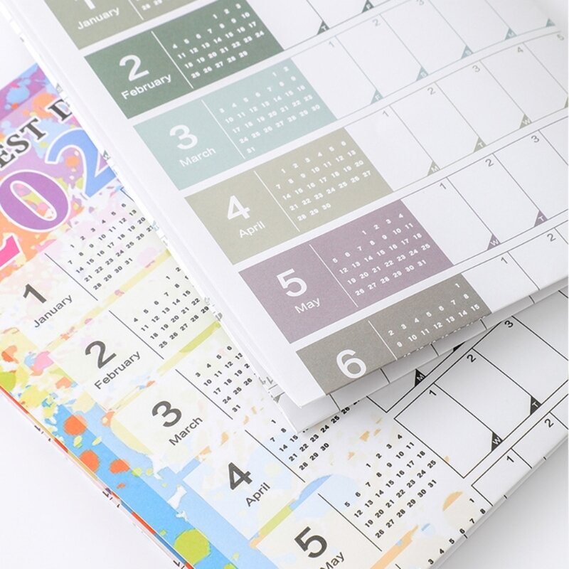 Calendario para colgar en la pared, hoja planificadora anual Kawaii, Bloc de notas para hacer lista, Agenda, organizador, lista