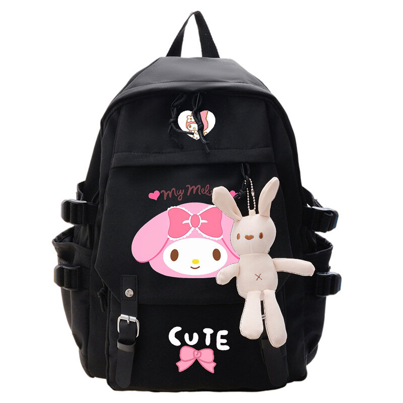 MINISO  Kuromi Melody Backpack Anime Cosplay Students School Bag Cartoon Bookbag Laptop Travel Rucksack Outdoor Girls Gifts