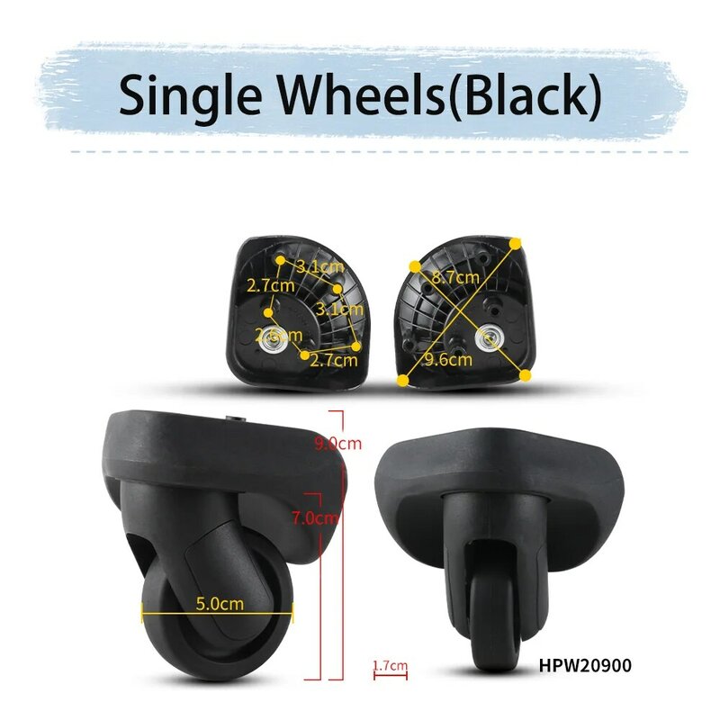Substituição de roda universal para samsung v03, mala giratória, suave, silenciosa, absorção de choque, rodas, rodízios, acessórios