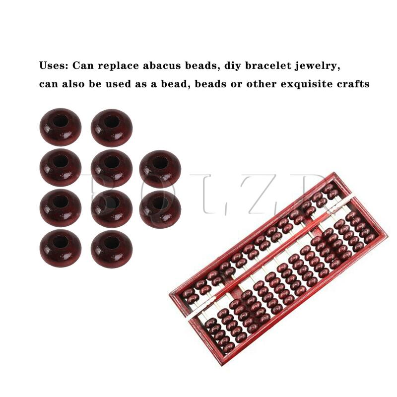 BQLZR 10PCS Round Wood Abacus Beads 15mm Diameter Craft Bead for DIY Handmade