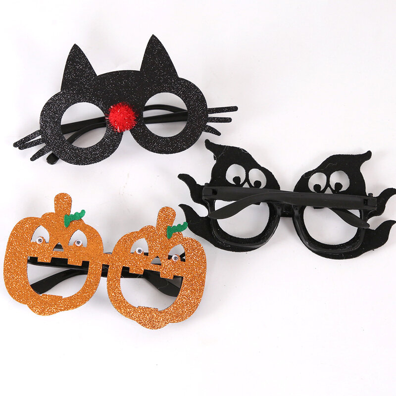 Crianças Spider Ghost Óculos engraçados, Decoração de festa de Halloween Suprimentos, óculos de feltro, 2pcs