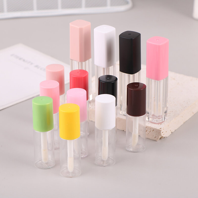 5pcs 1.5/3ml Mini Plastic Empty Clear Lip Gloss Tube Balm Makeup Bottle Container Cosmetic Container