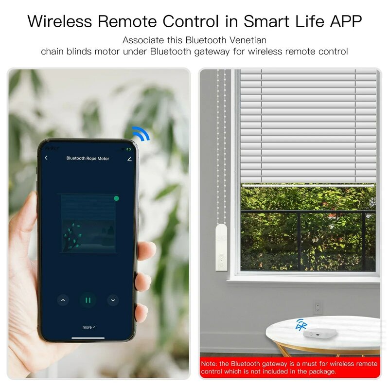 Moes-persiana enrollable eléctrica Tuya Smart Bluetooth, Control de Motor, aplicación Smart Life, puerta de enlace de Control remoto inalámbrica