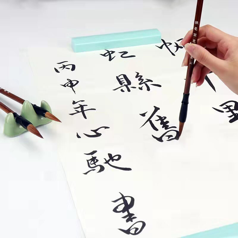 Pinceles de escritura de madera, pluma de pelo de comadreja, pelo de oveja, tinta tradicional, juego de caligrafía china para pintura, dibujo, Festival, Couplets