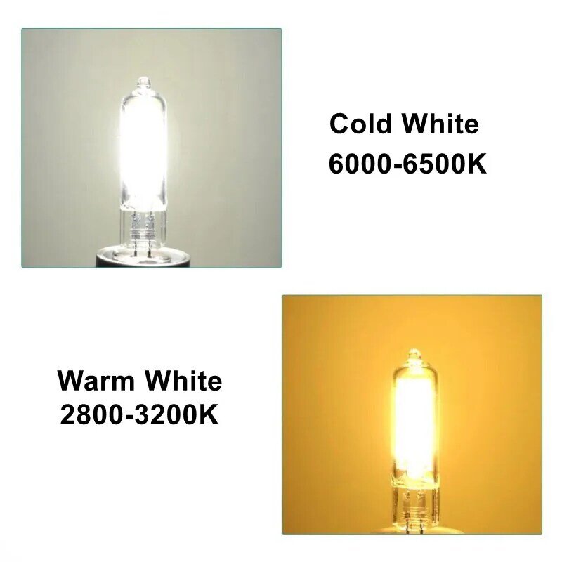 Bombilla LED G9 superbrillante, 7W, 9W, 12W, 15W, 220V, lámpara de cristal, blanco frío/blanco cálido, luz de potencia constante, bombillas COB G9