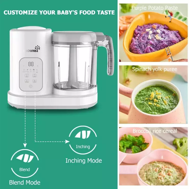 GROWNSY żywność dla niemowląt Maker | Żywność dla niemowląt robot kuchenny | All-in-One żywność dla niemowląt Puree Blender młynek do młynów na parze maszyna do automatycznego gotowania