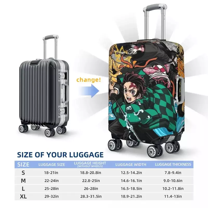 2024 Anime pokrowiec na walizkę lot Kimetsu No Yaiba praktyczna ochrona bagażu