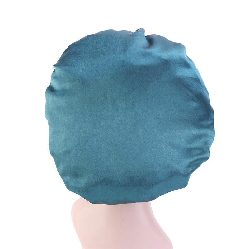 Reversível cetim bonnet caps de cabelo dupla camada ajustar sono noite boné cabeça capa chapéu para encaracolado acessórios estilo cabelo elástico
