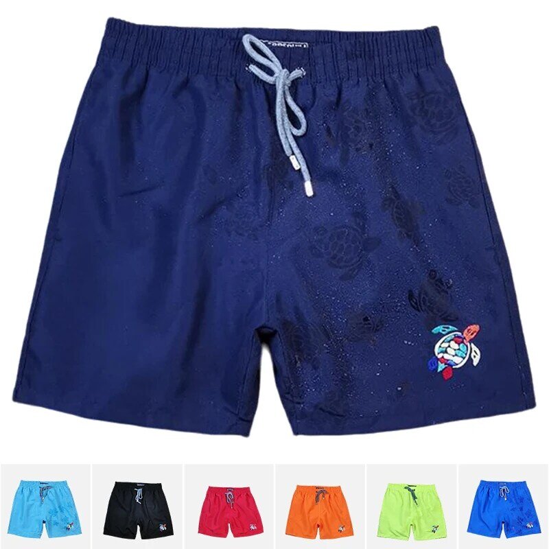 2024 Fashionable Colorful Turtle Swimming Pants Elastic Waterproof Quick Drying Beach Pants Holiday Water Display Pattern cool