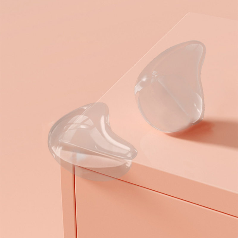 Protector de mesa transparente para bebés, 4 piezas, forma de gota de agua, borde de muebles, protección de seguridad anticolisión, almohadilla