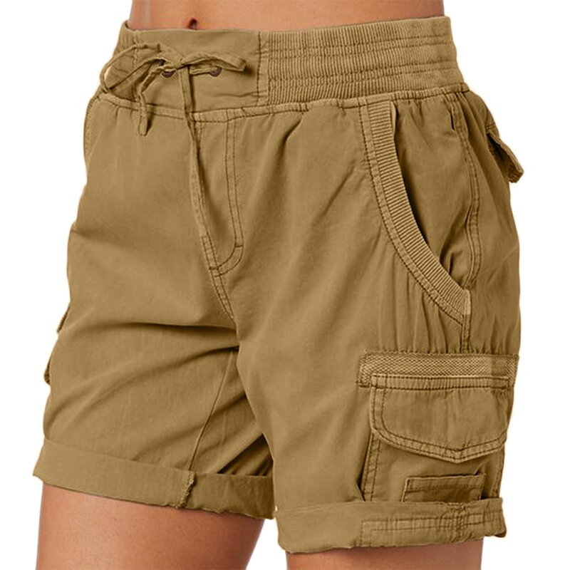 Pantalones cortos deportivos para mujer, Shorts femeninos de secado rápido, ligeros y sueltos, con bolsillos, para senderismo y viajes