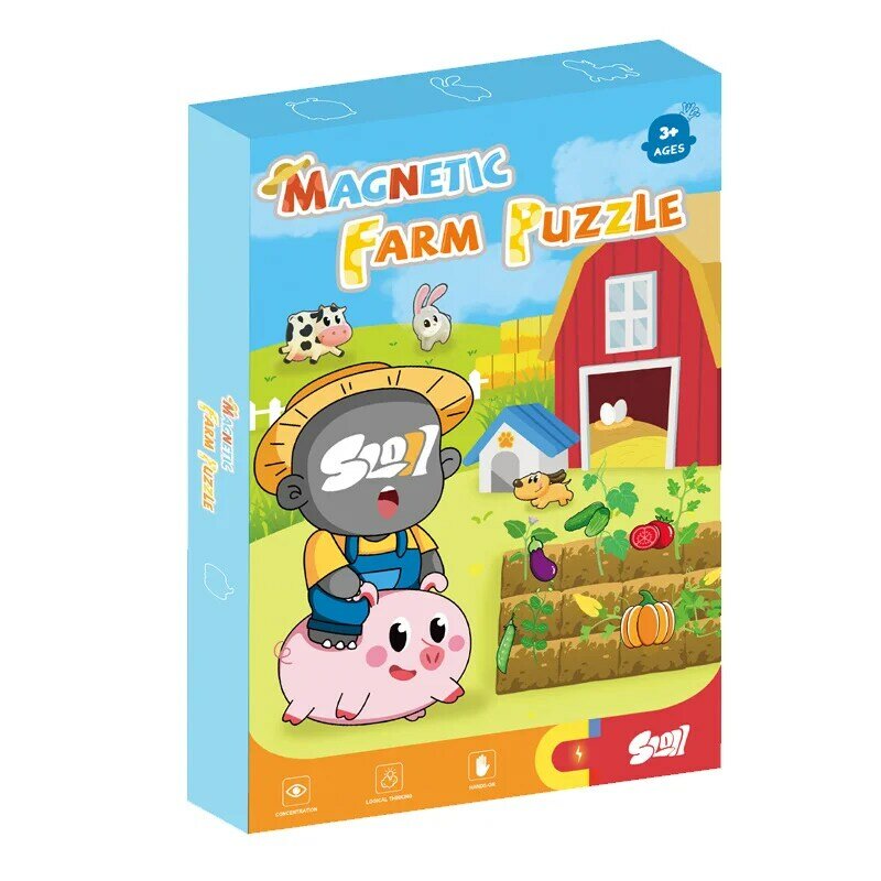 Puzzle magnétique pour enfants de 3 ans et plus, jeu éducatif à thème diversifié